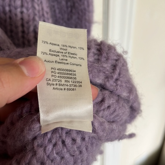 Aritzia Wilfred Purple Alpaca & Wool Oversized Sweater - Picture 5 of 6